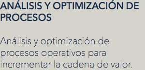 ANÁLISIS Y OPTIMIZACIÓN DE PROCESOS Análisis y optimización de procesos operativos para incrementar la cadena de valor.